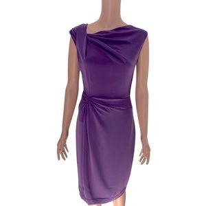 eva mendes for New York & Company Purple Draped Sheath Dress